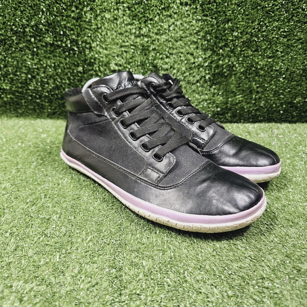 Vivobarefoot Terra Plana Black Leather Mid Barefoot Minimalist Shoes Womens 10
